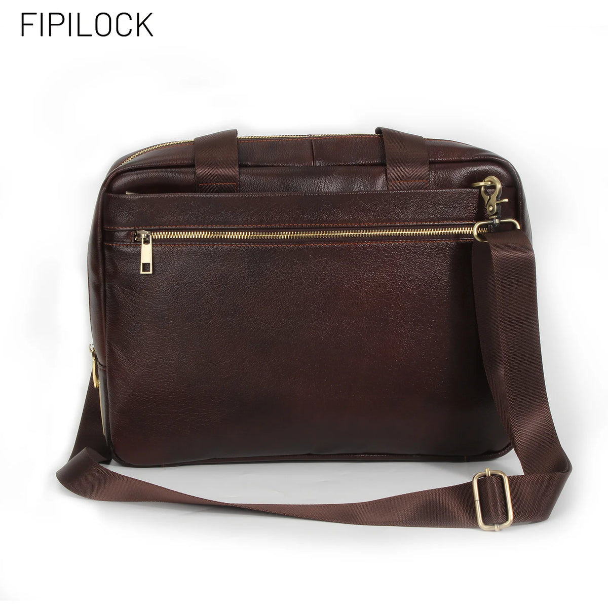 FIPILOCK Laptop Bag Leather for Man Genuine Leather Briefcases Hard for Men Luxury Handbags with Smart Fingerprint Unlock
