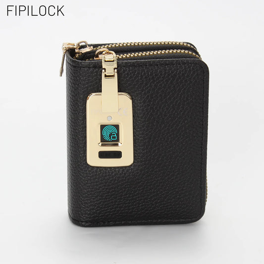 Wallet Card for Women and Men with Smart Fingerprint Unlock Anti-Theft and Anti-Burglary Coin Purse Tote Bag Closure Wi