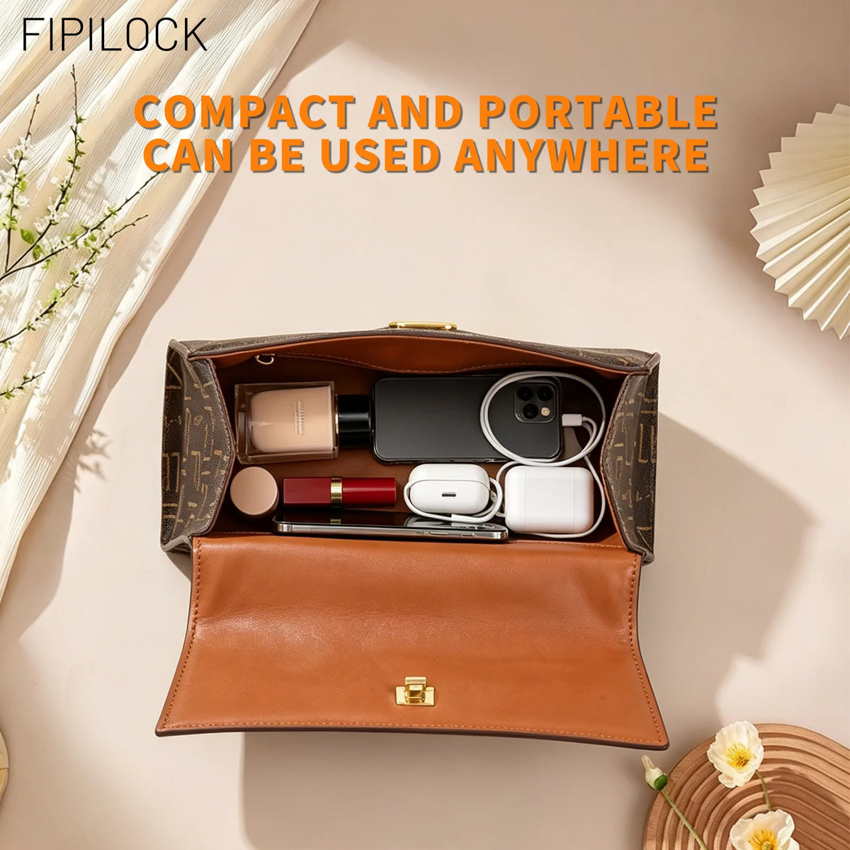 FIPILOCK Luxury Women Clutch Bags Crossbody Shoulder with Smart Fingerprint Unlock Purses Handbag Women Clutch Travel Tote Bag