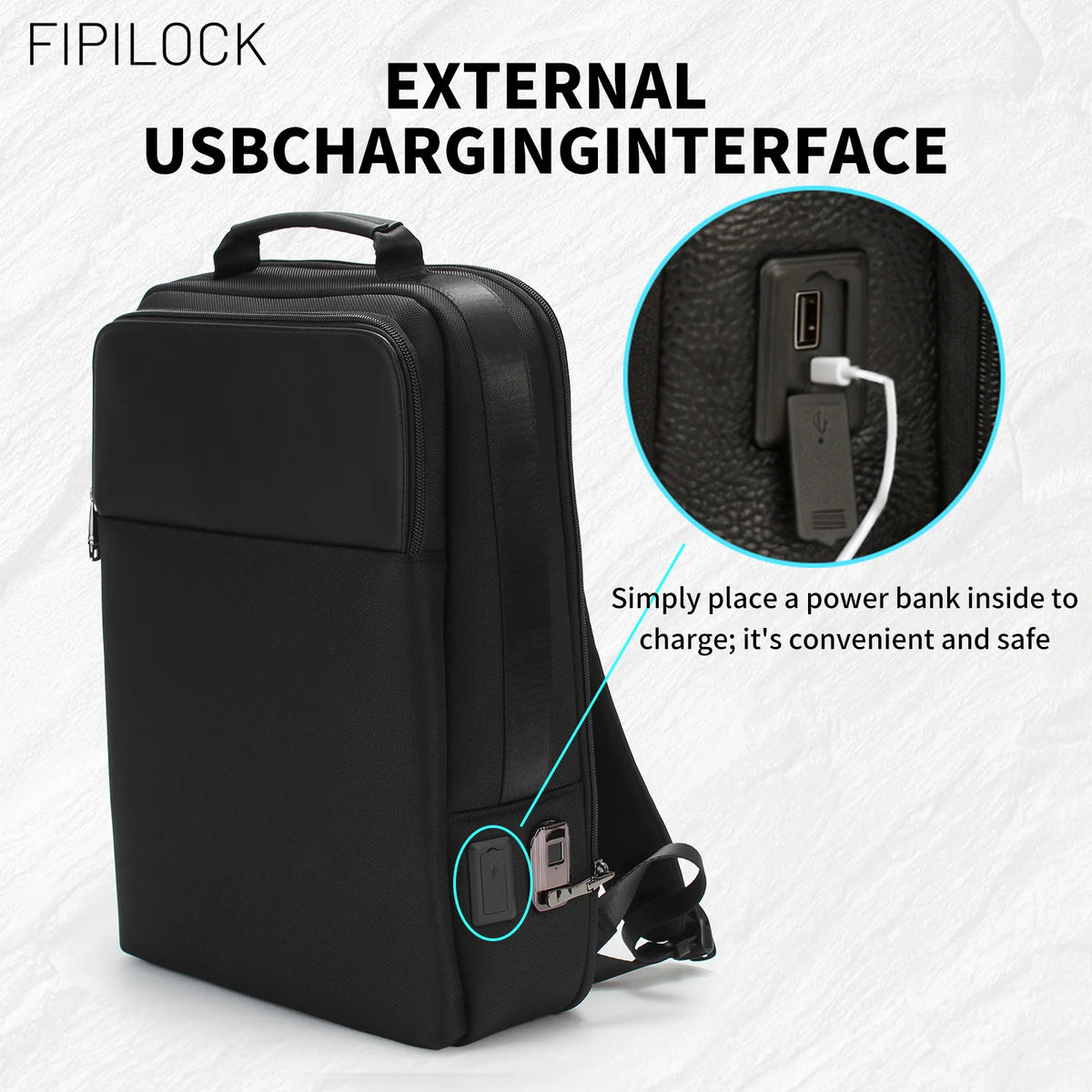School Bag Backpacks Travel Bags Laptop for Men and Woman with Smart Fingerprint Unlock Biometric Smart Anti-Theft