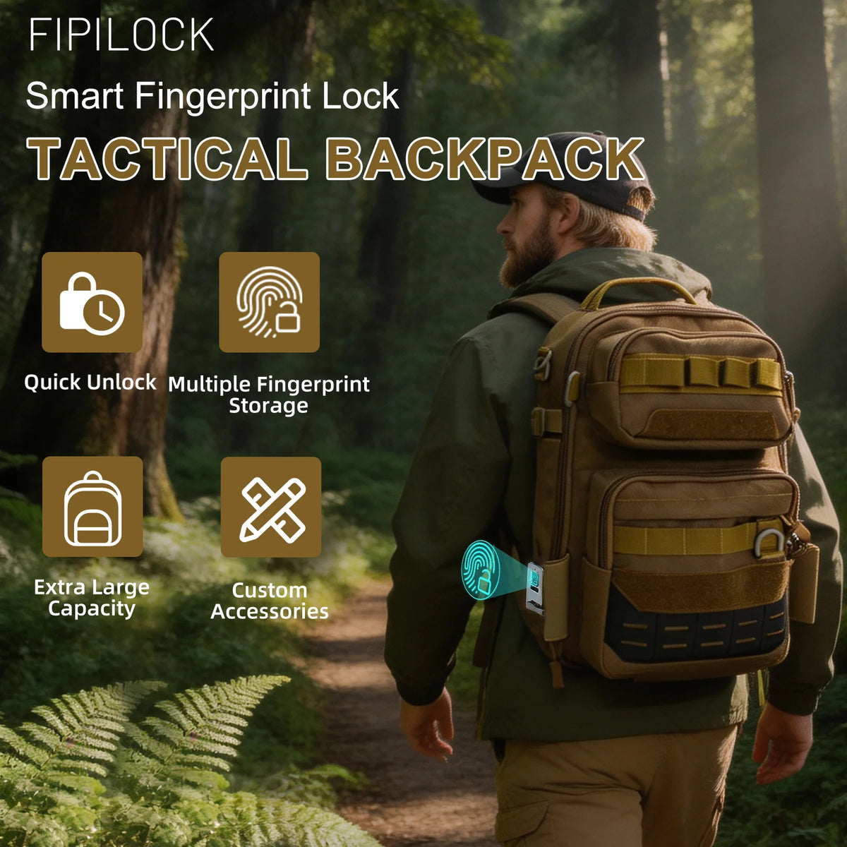 Travel Backpack School Bag with Fingerprint Unlock Suitable for Anti-Theft and Anti-Burglarycabin Bags Laptop Business