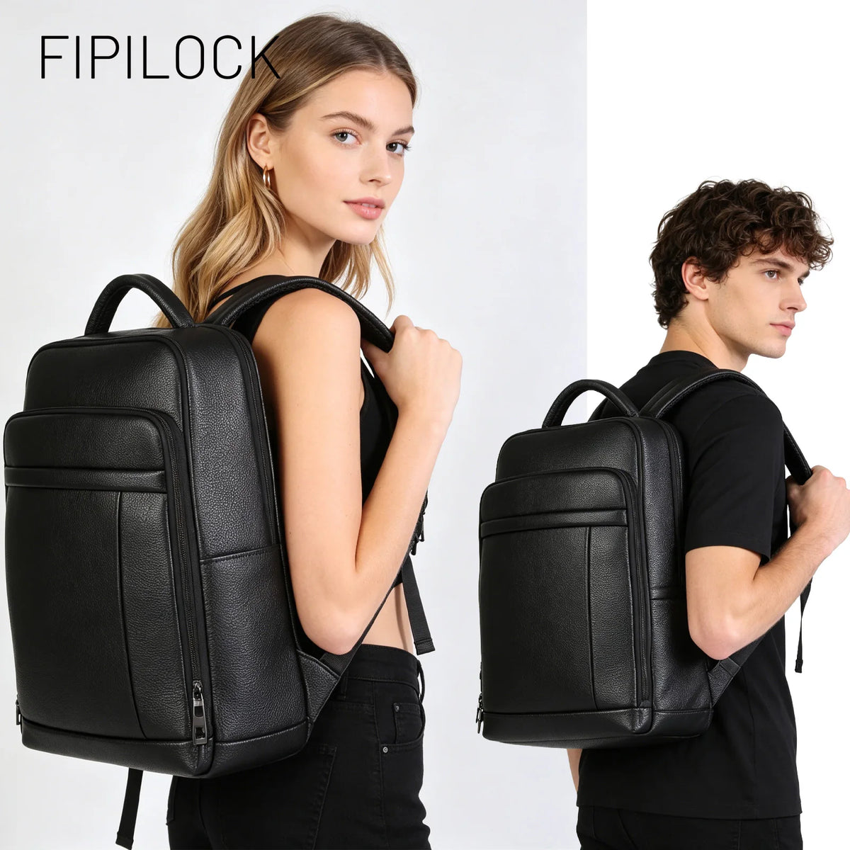 FIPILOCK Laptop Backpack 17.3 Inch with Smart Fingerprint Unlock Large Capacity Travelling Waterproof Laptop Bag Men'S Backpack