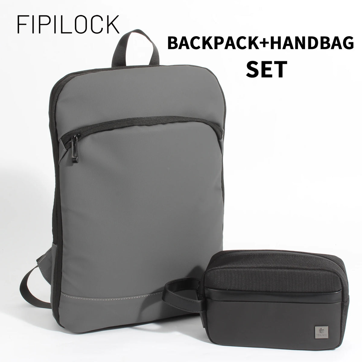 2PC FIPILOCK Women'S Backpack Bag and Men'S Casual Handbag Tote Bag with Smart Fingerprint Unlock Computer Bag Trendy Handbag