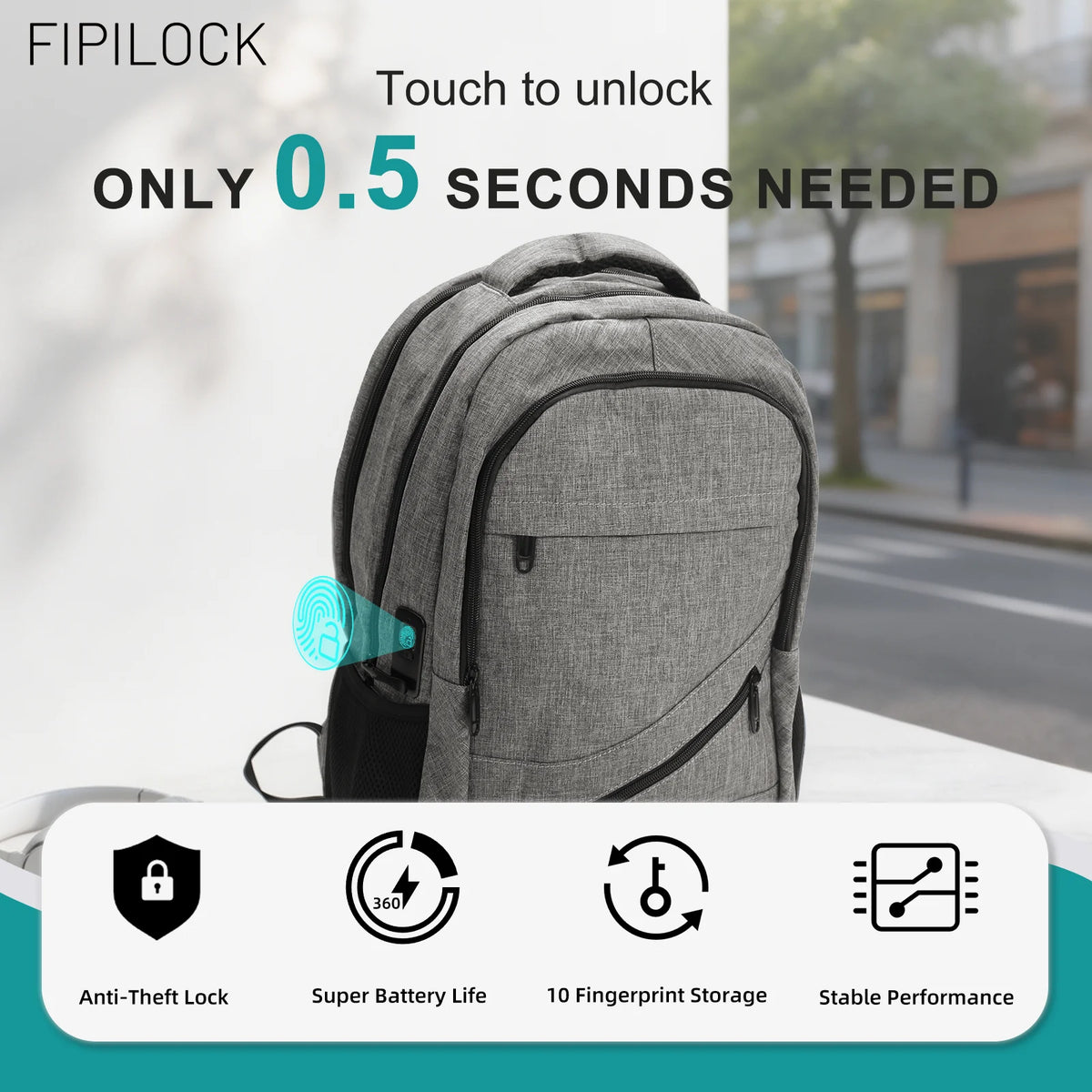 Travel Backpack School Bag Cabin Bags Computer Bag Business Backpack with Fingerprint Unlock Laptop for Men and Women