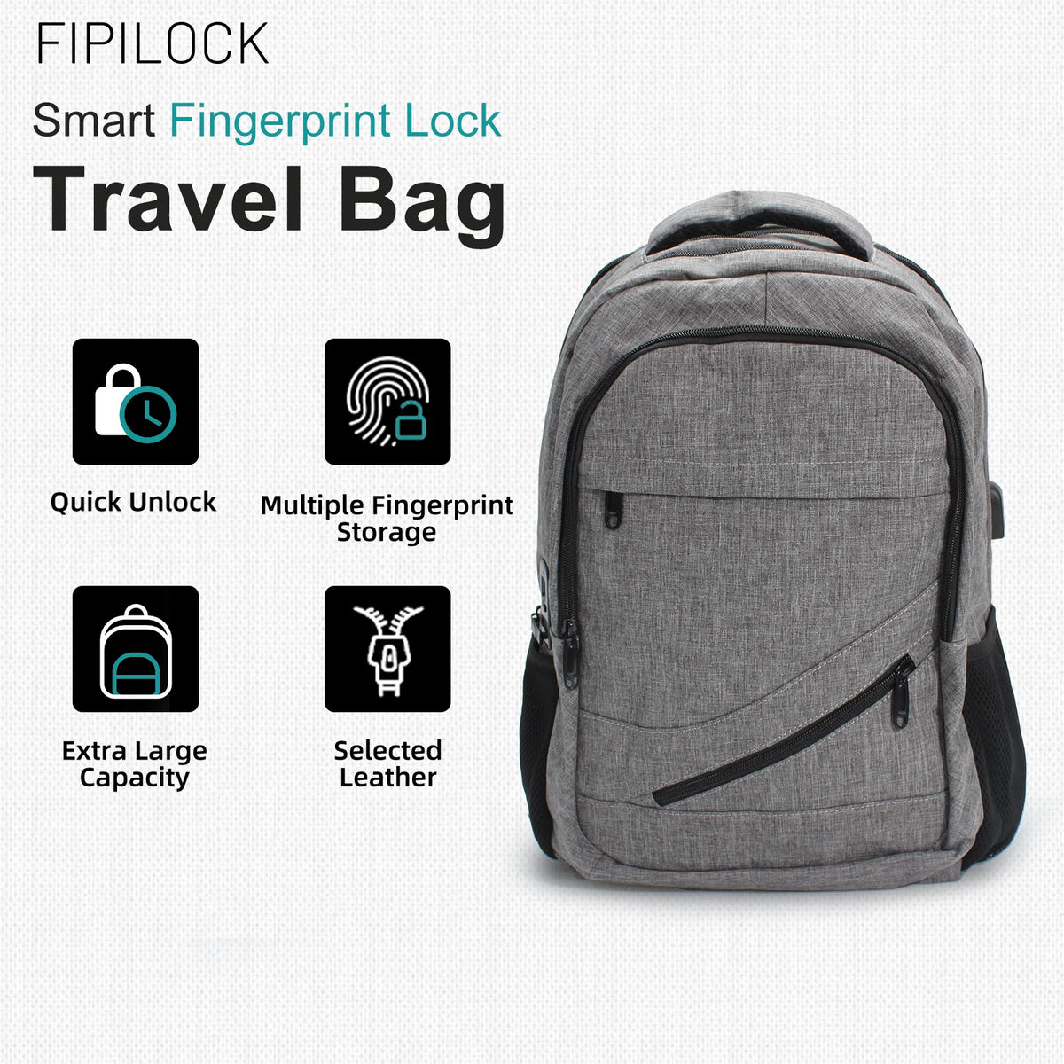 Travel Backpack School Bag Cabin Bags Computer Bag Business Backpack with Fingerprint Unlock Laptop for Men and Women