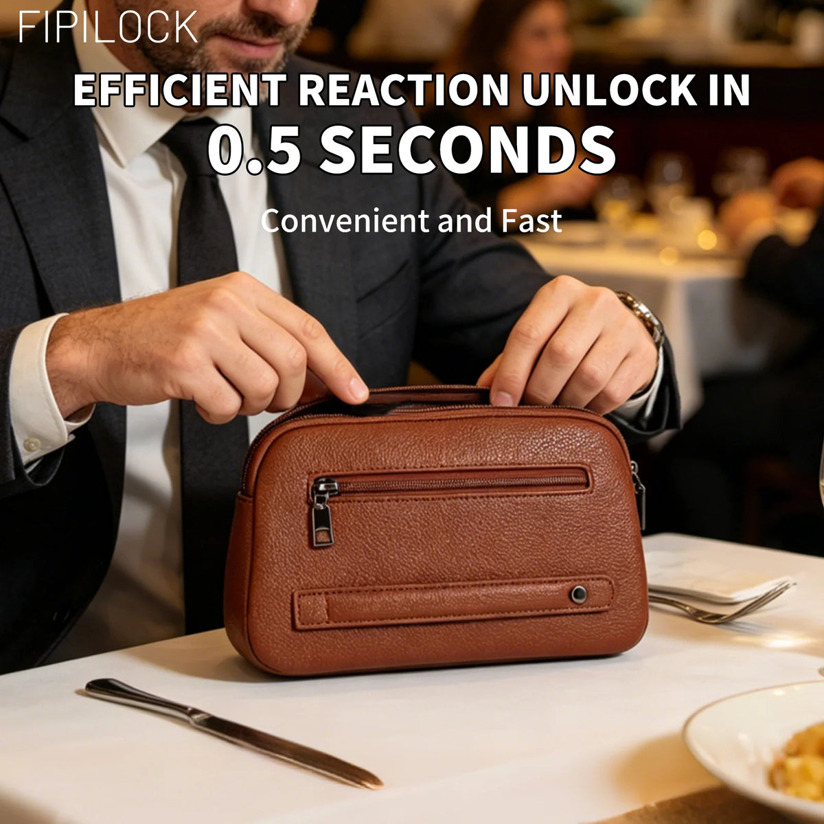 FIPILOCK Handbags Woman Clutch Crossbody Bag for Woman Men with Smart Fingerprint Unlock Luxury High End Party Clutch Handbag