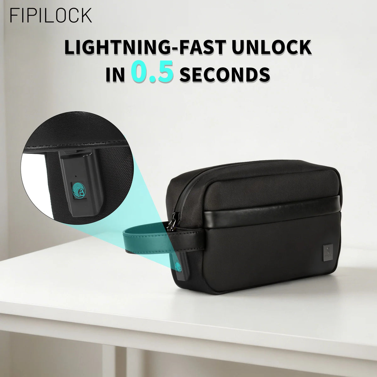 Smart Fingerprint Unlock Anti-Theft Clutch Bag for Women and Men - Versatile Handbag and Wristlet for Credit Cards and Mobile Phones
