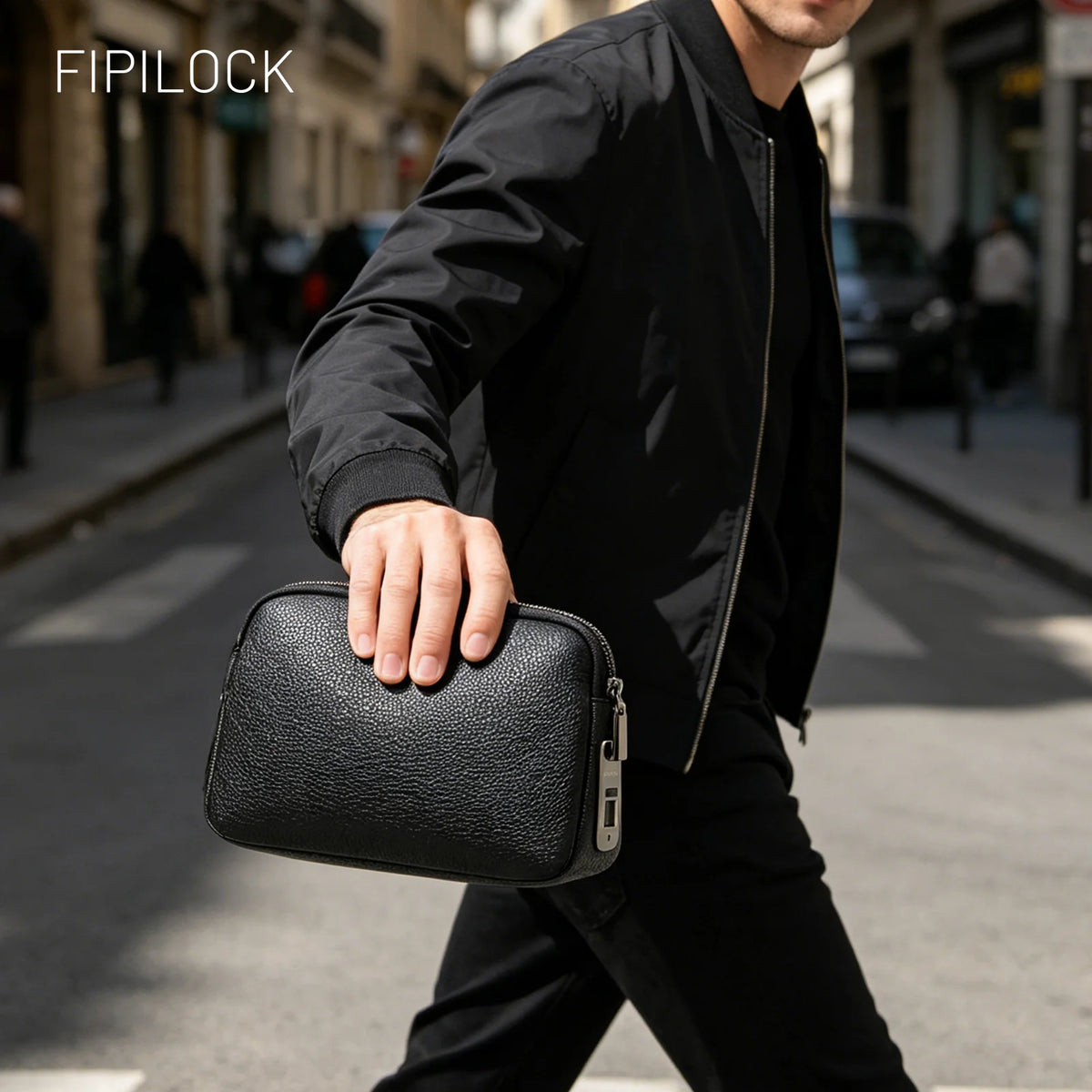 FIPILOCK Handbags Woman Clutch Crossbody Bag for Woman Men with Smart Fingerprint Unlock Luxury High End Party Clutch Handbag