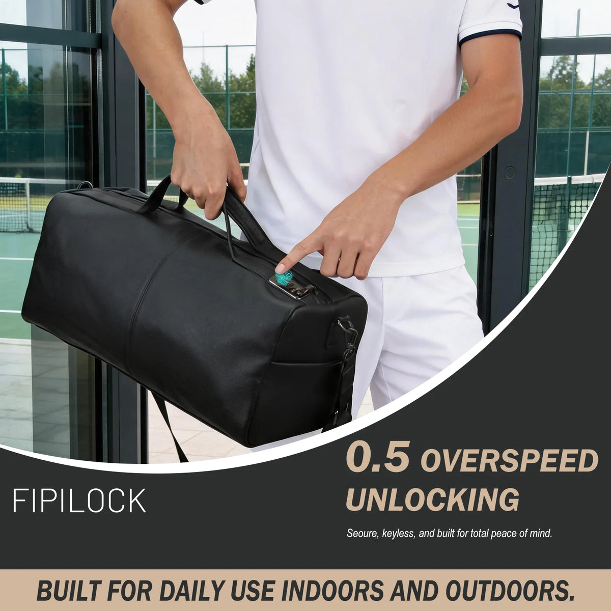 Handbag Genuine Leather Travel Bag Gym Bag Crossbody with Smart Fingerprint Unlock Men'S Luggage Bags Large Duffle Bag