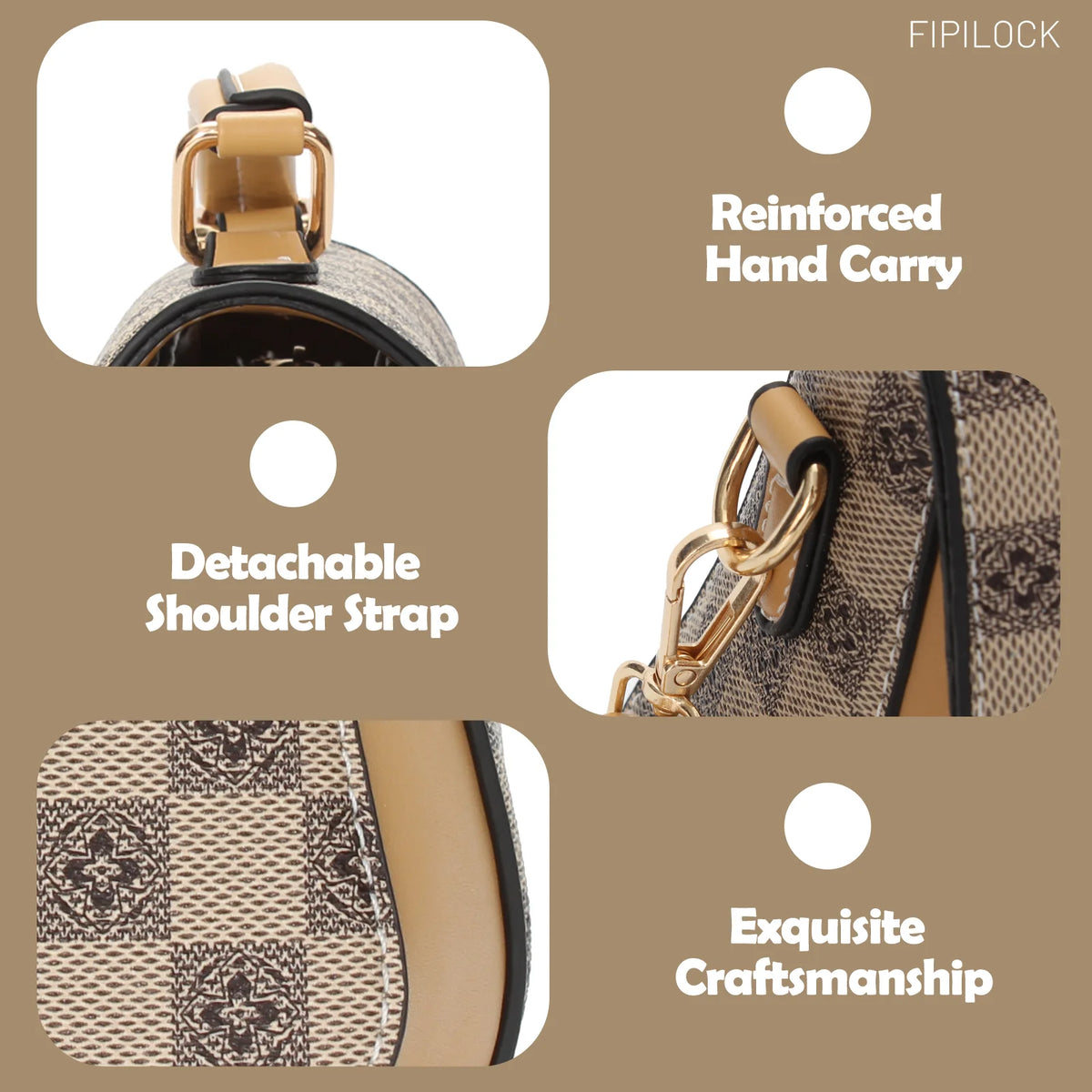 Shoulder Bag for Woman Crossbody Handbag Leather for Women with Smart Fingerprint Unlock Fashion Office Female Real