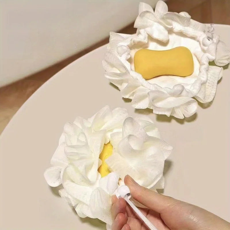 Soft Loofah Sponge Bath Ball 2-In-1 Exfoliating Shower Ball with Soap Dispenser for Men and Women